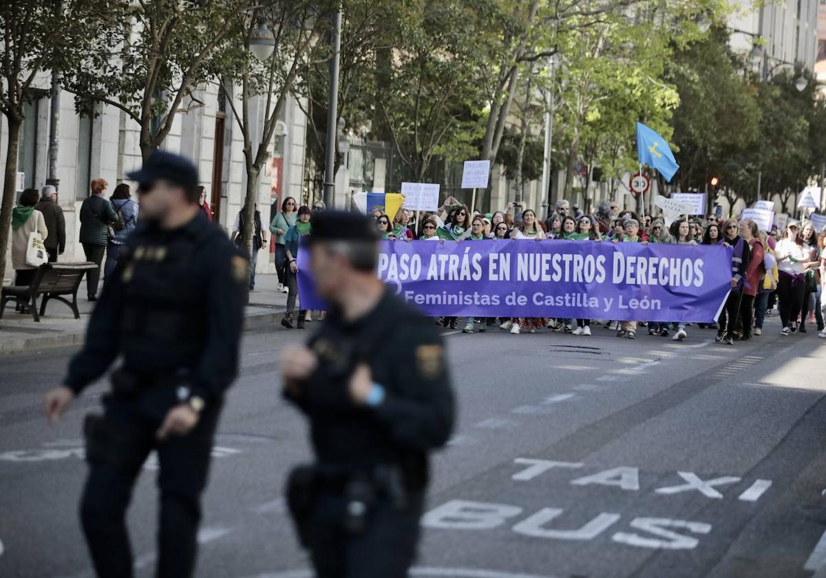 Manifestación de organizaciones feministas de toda España en Valladolid.