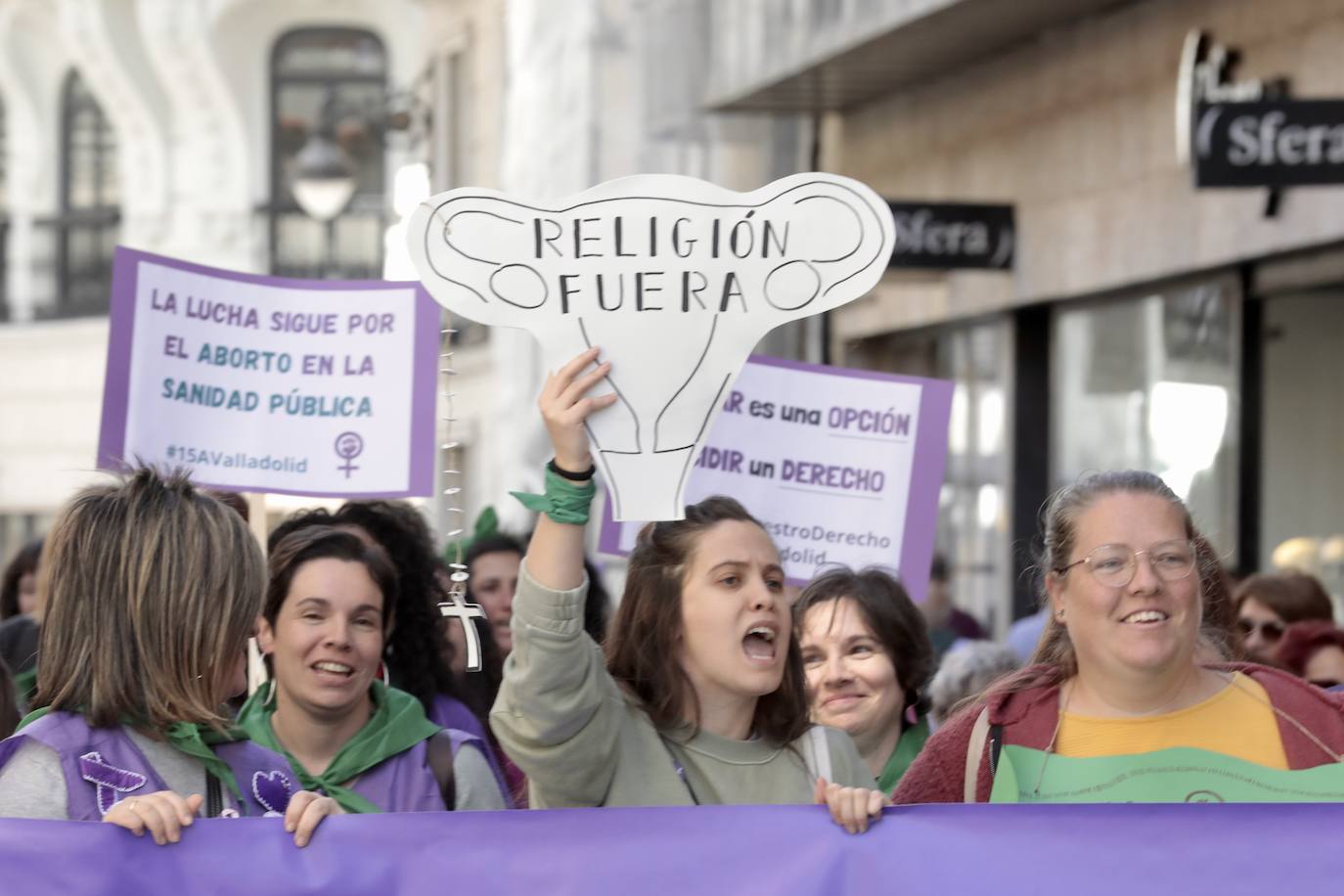 Organizaciones feminiestas se manifiestan por el derecho a aborto en Valladolid