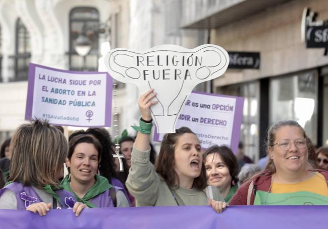 Protesta feminista en Valladolid.