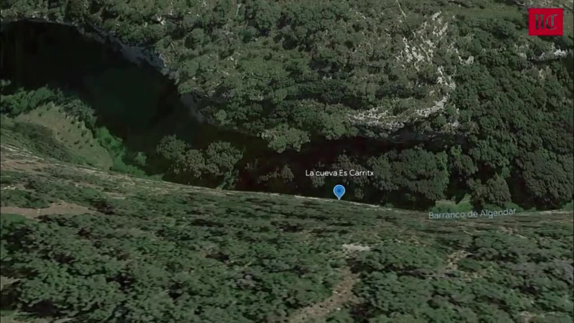 Localización de la Cueva des Càrritx en Menorca