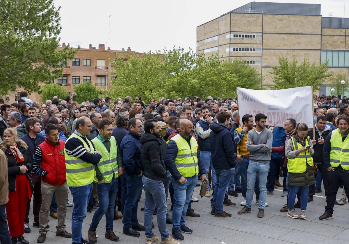 Movilización de ganaderos el pasado 12 de abril en Salamanca.