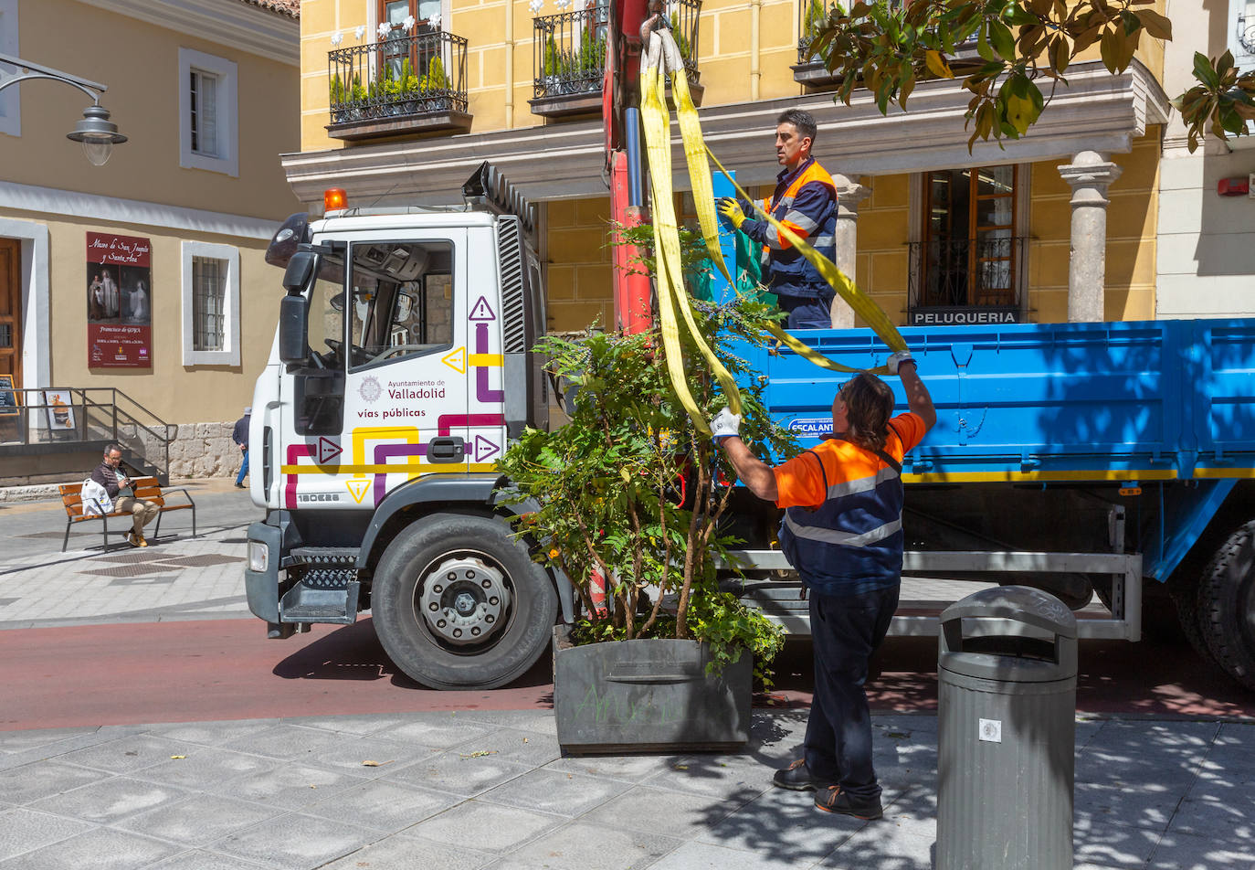 Nuevos bancos y jardineras en el centro de Valladolid