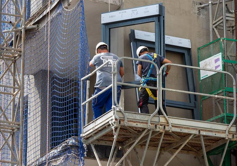 Trabajadores de la construcción.