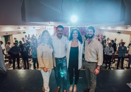 Gallardo (derecha), este domingo en el acto de presentación de candidatos en Segovia.