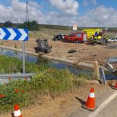 Herido grave al salirse de la vía y volcar en Ribas de Campos