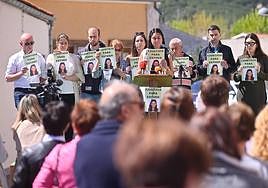 Amigos y familiares de Esther piden justicia en la última concentración celebrada en Traspinedo, en el mes de abril.