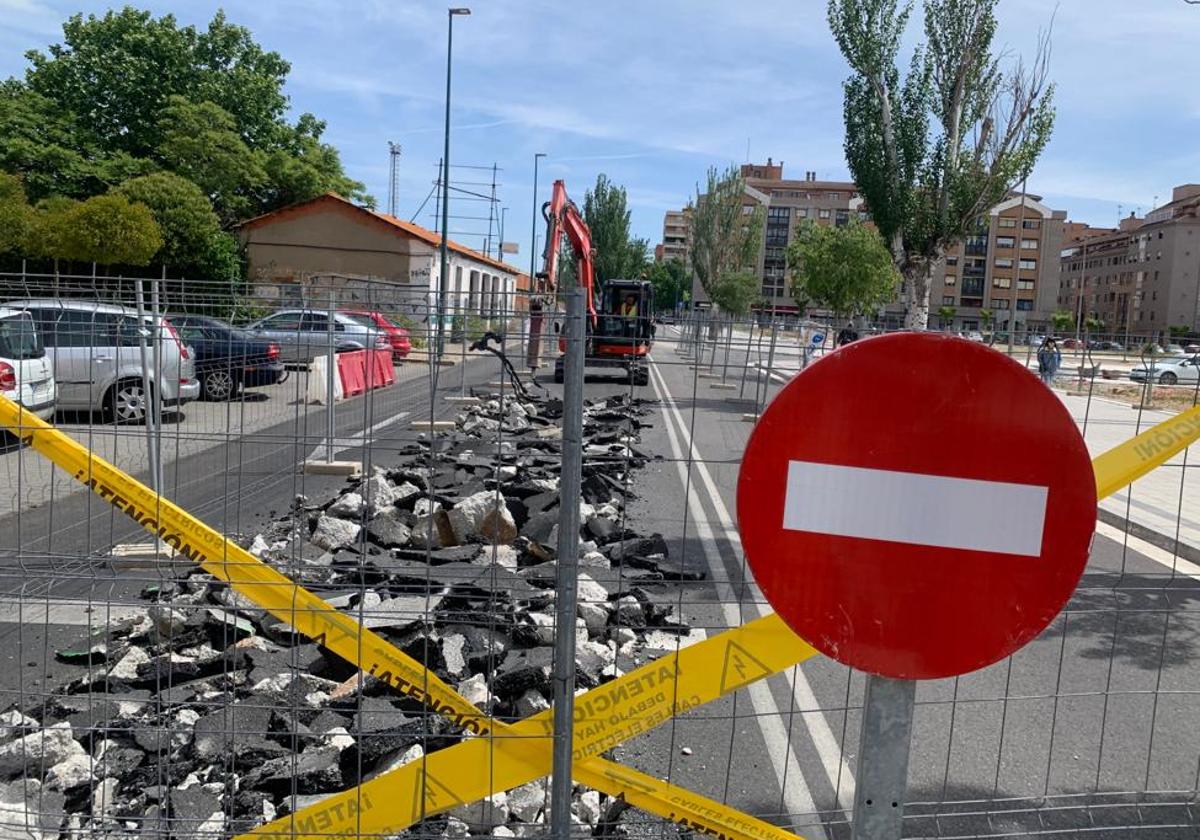 Las obras en el paseo Farnesio, en Valladolid