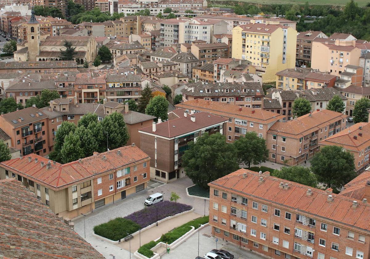 Vista aérea del barrio de San Millán, en la capital segoviana.