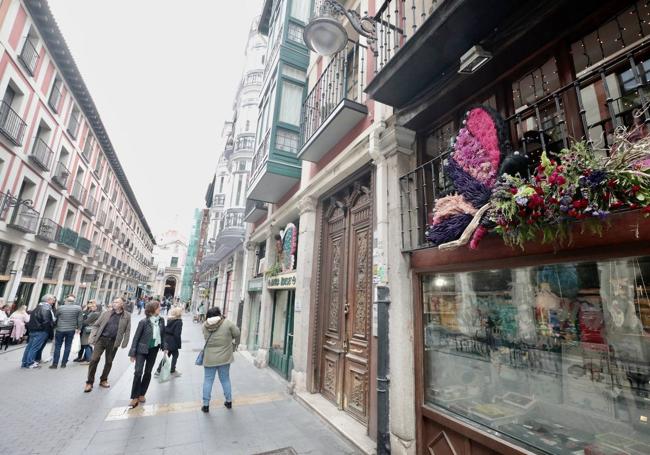 Una de las mariposas que decoran la calle.