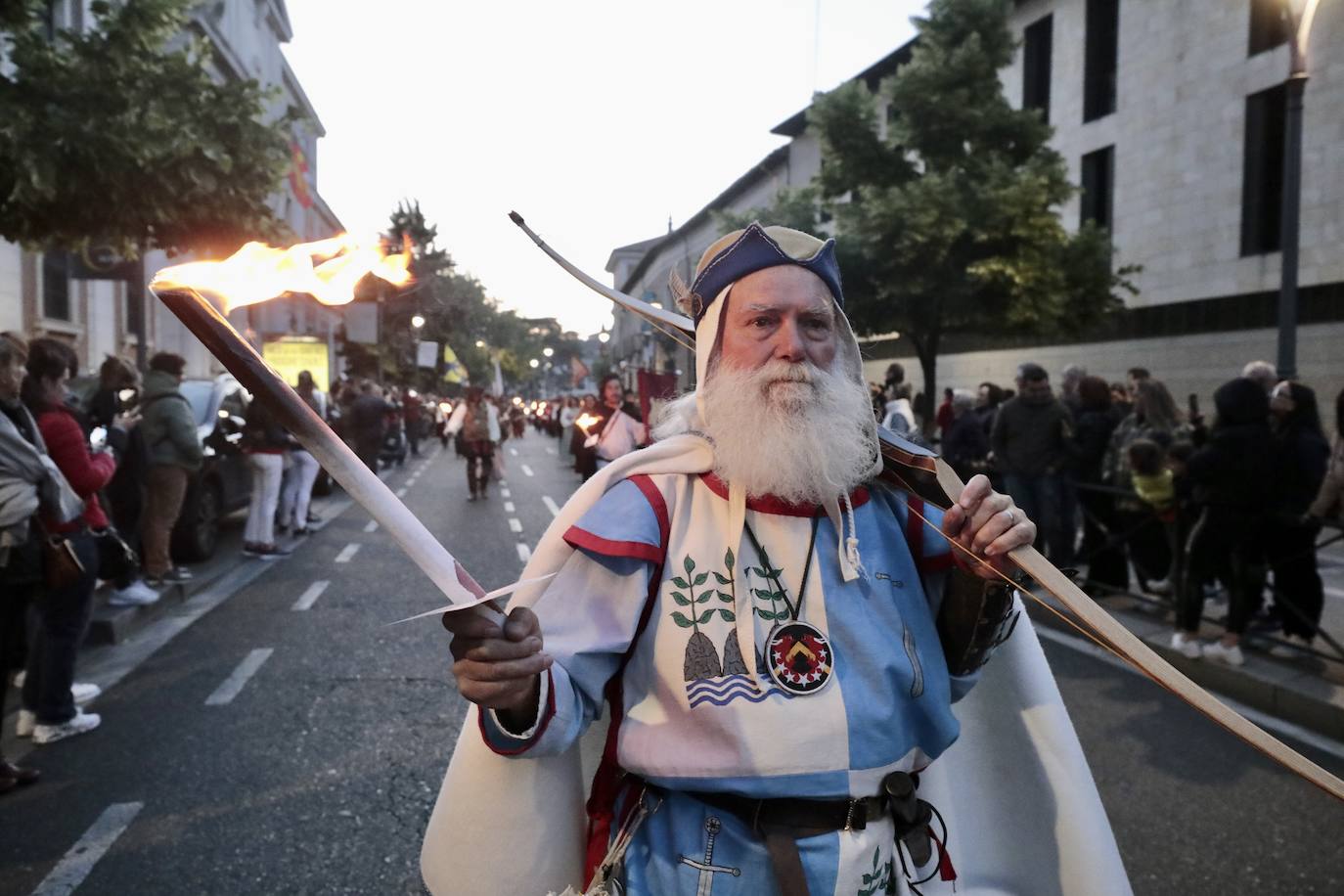 Desfile de antorchas por el quinto centenario del Palacio Real de Valladolid