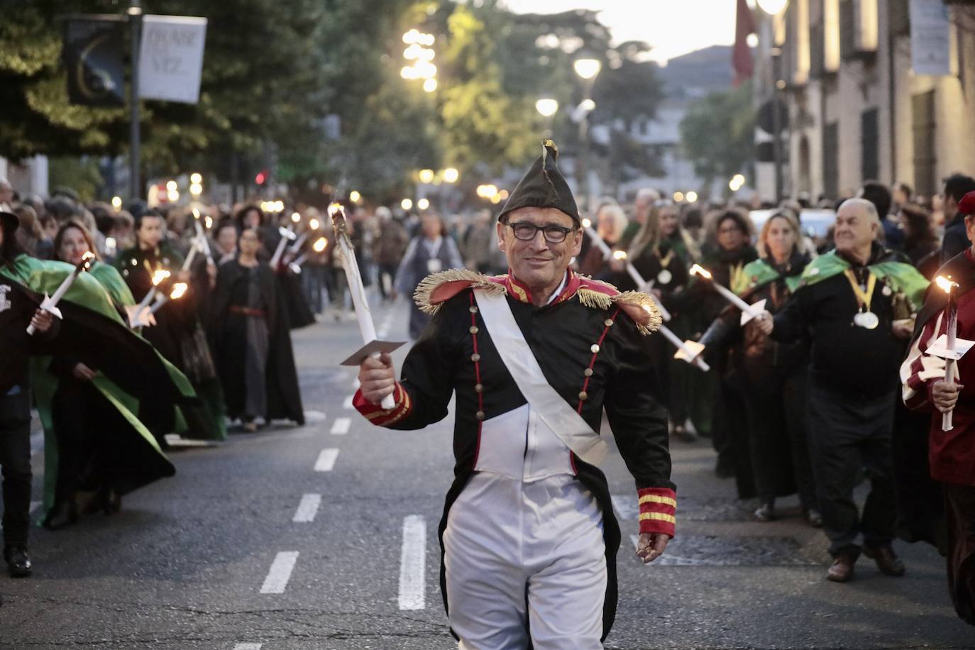 Desfile de antorchas por el quinto centenario del Palacio Real de Valladolid