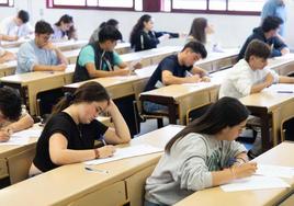 Prueba de acceso a la universidad en Valladolid en julio del año pasado.