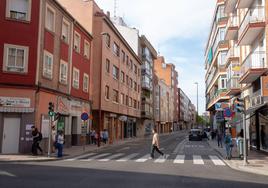 Carretera de Rueda, una de las principales vías de La Rubia.