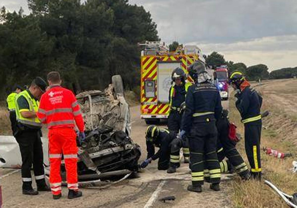 El coche donde viajaba el menor fallecido en Hornillos..