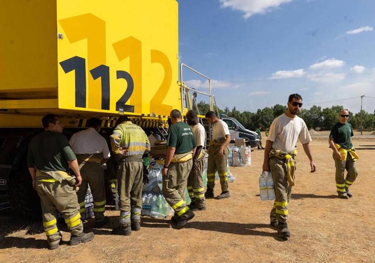 Brigadistas del operativo contra los incendios de Zamora del verano pasado.