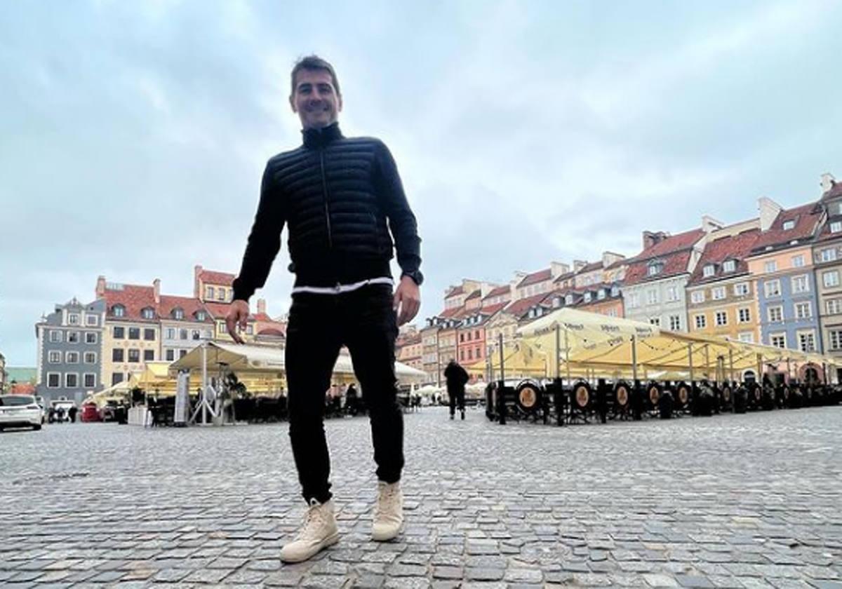 Iker Casillas en su viaje a Polonia.