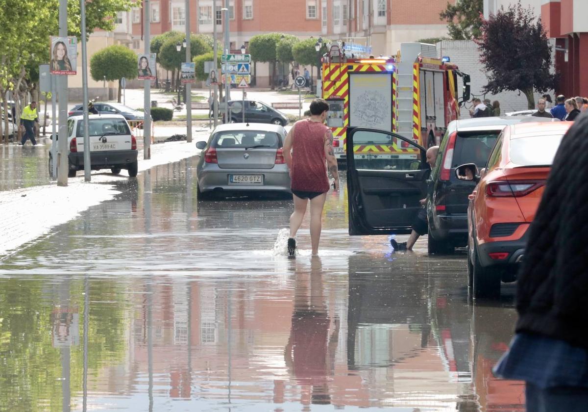 Consecuencias de la tromba de agua que sufrió Laguna de Duero el pasado lunes.