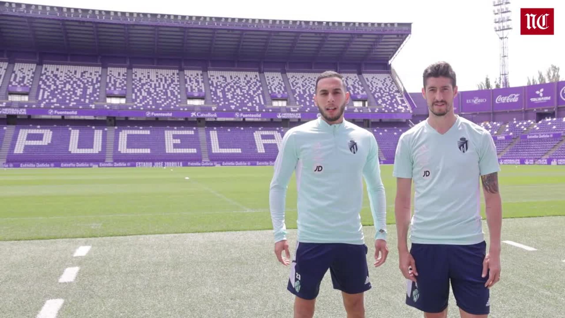 Mensaje de ánimo de los jugadores del Real Valladolid Escudero y Anuar