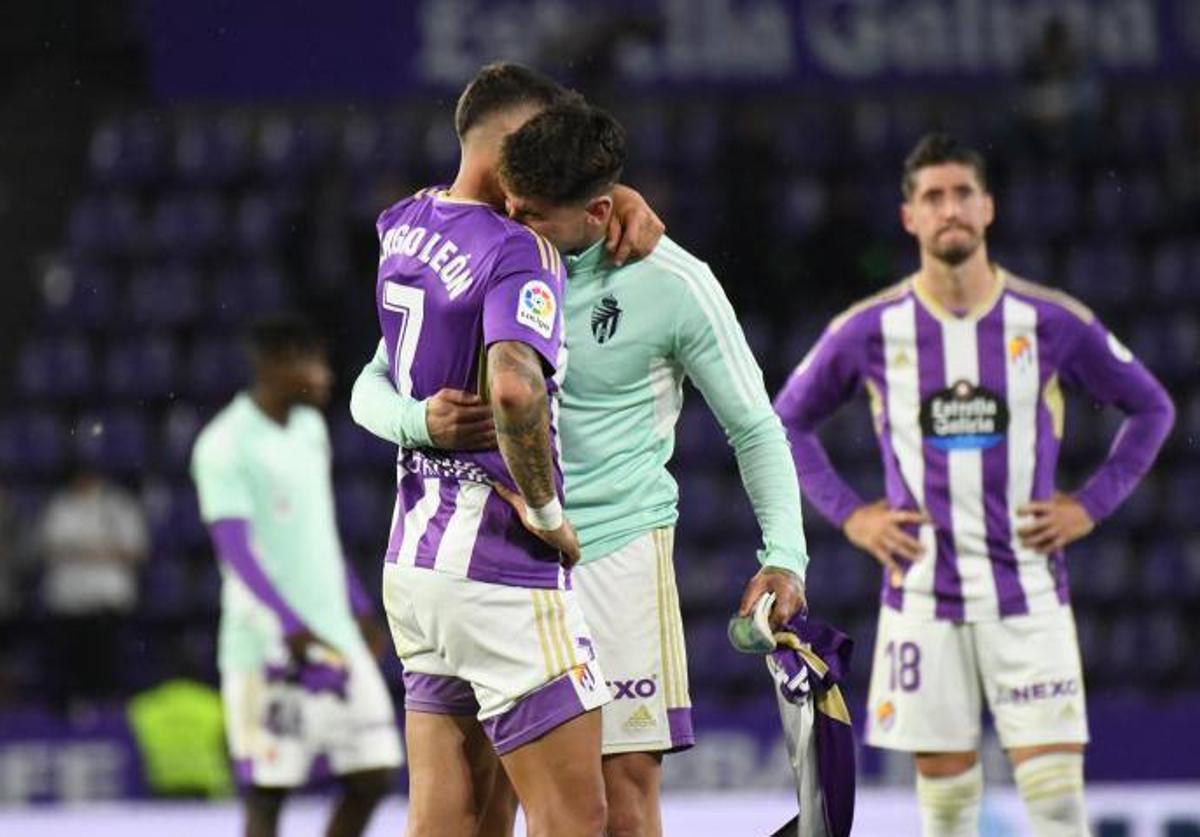 Sergio León, al final del partido de este domingo.