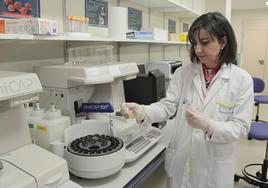 La doctora Alicia Armentia, en el laboratorio de Alergología del Río Hortega.
