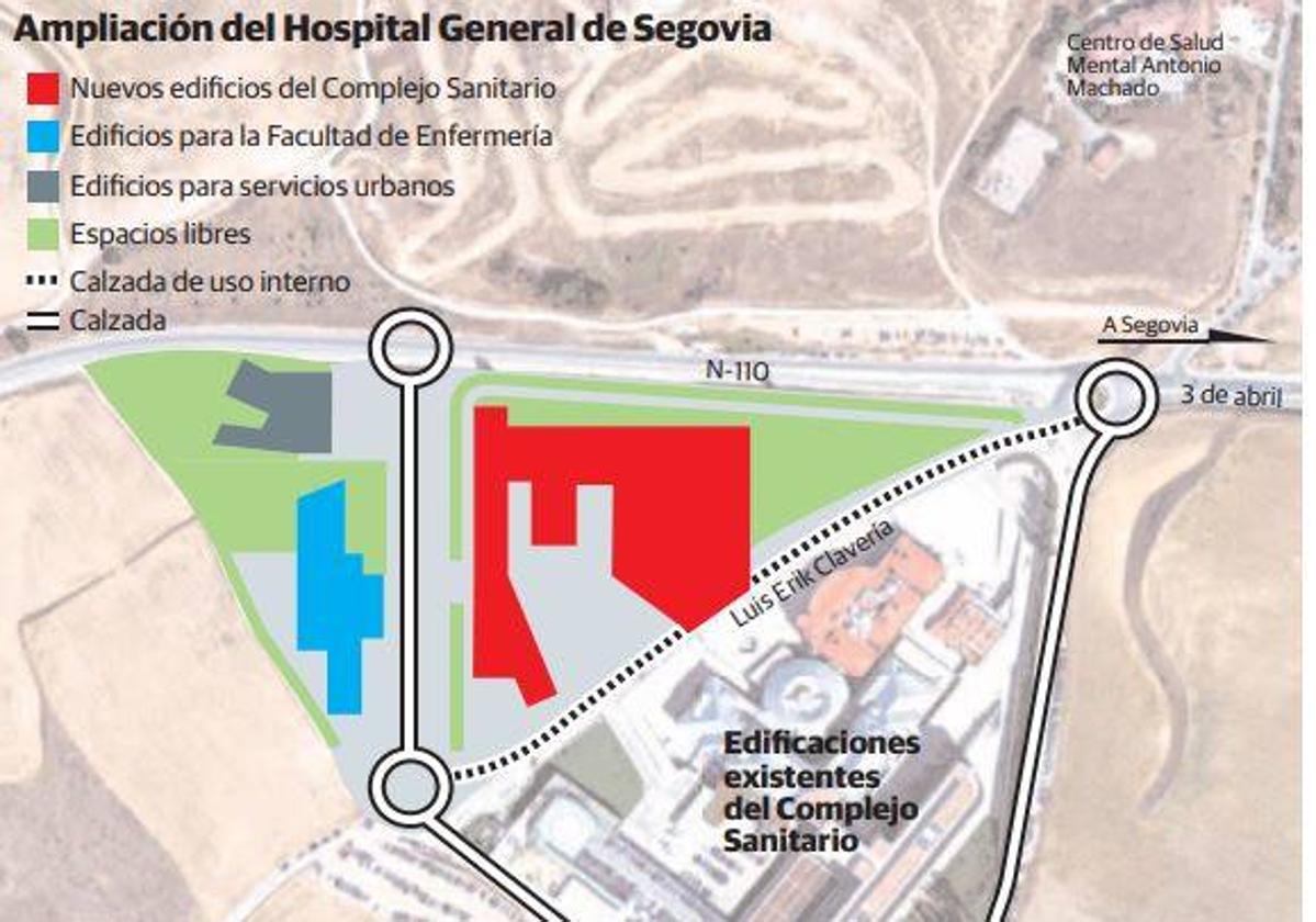 Plano de la ampliación del Hospital General.