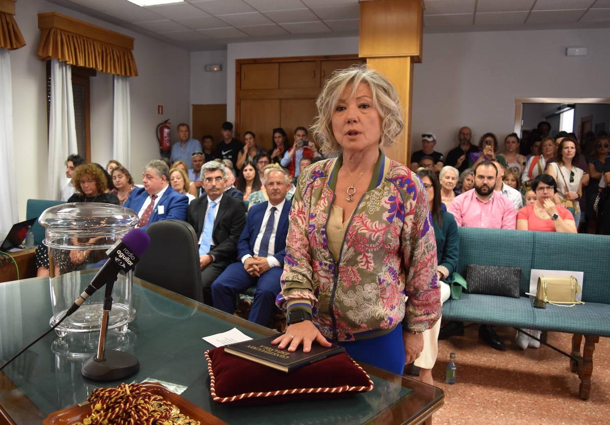 María José Ortega, durante el Pleno de investidura en Aguilar de Campoo.