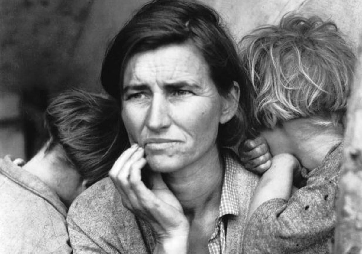 Una de las icónicas fotografías de Dorothea Lange sobre las migraciones en el 'dust bowl'.