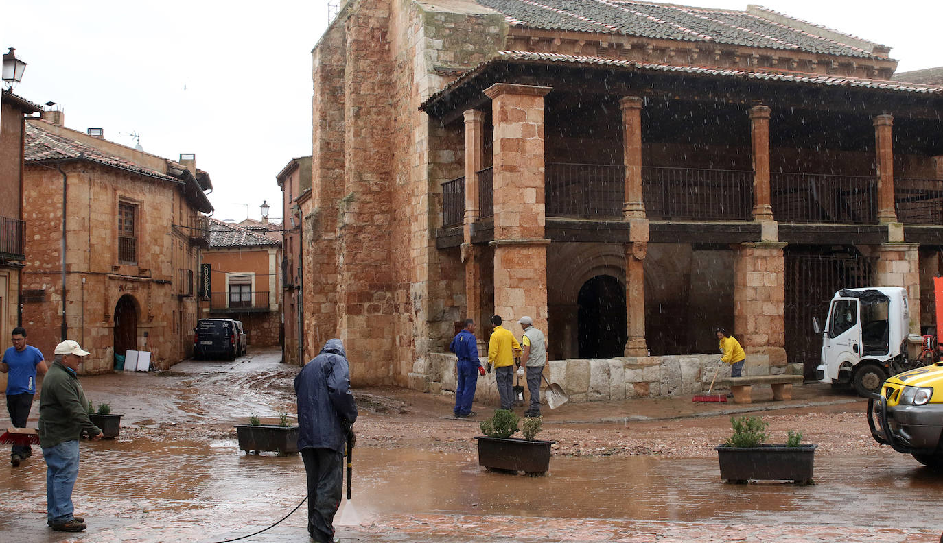 El rastro de la tormenta de granizo en Ayllón