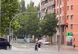 Lluvía caída el sábado en el barrio de Parquesol.