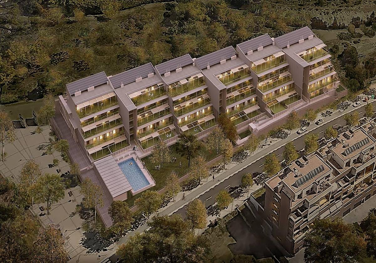 Vista aérea del Residencial Las Candelas, en Parquesol.