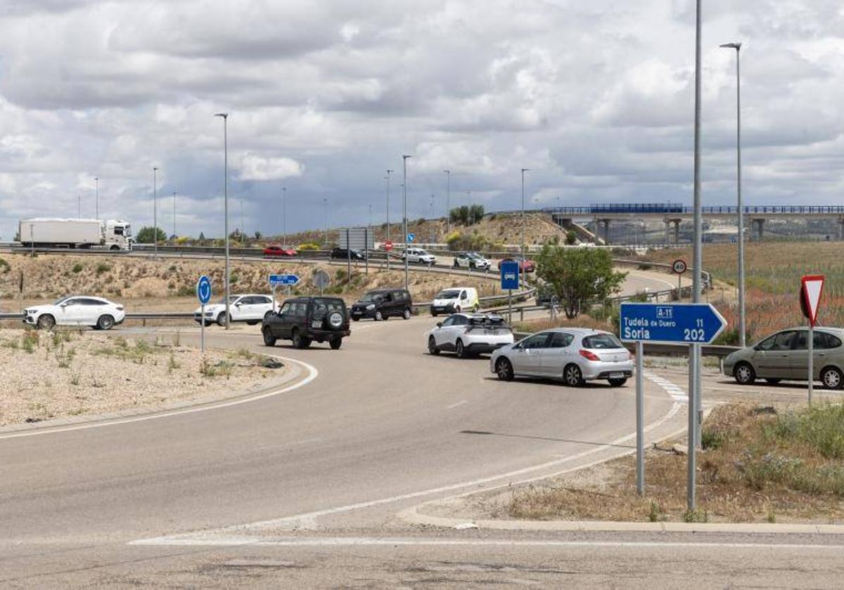 Rotonda de la A-11 donde se ejecutarán las obras.