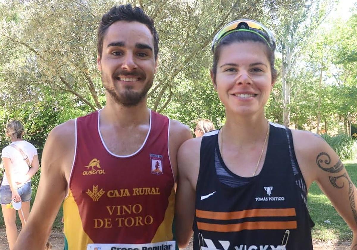 Los ganadores del cross en categoría masculina y femenina.
