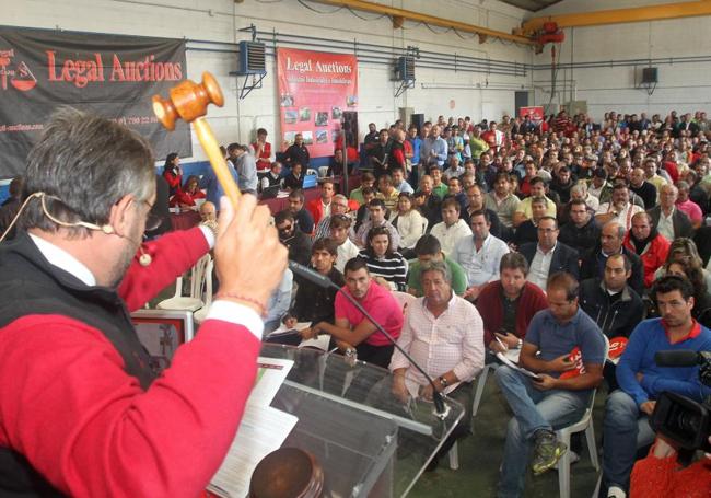 Subasta de los activos de la constructora Volconsa en Valverde del Majano, Segovia, en 2015.