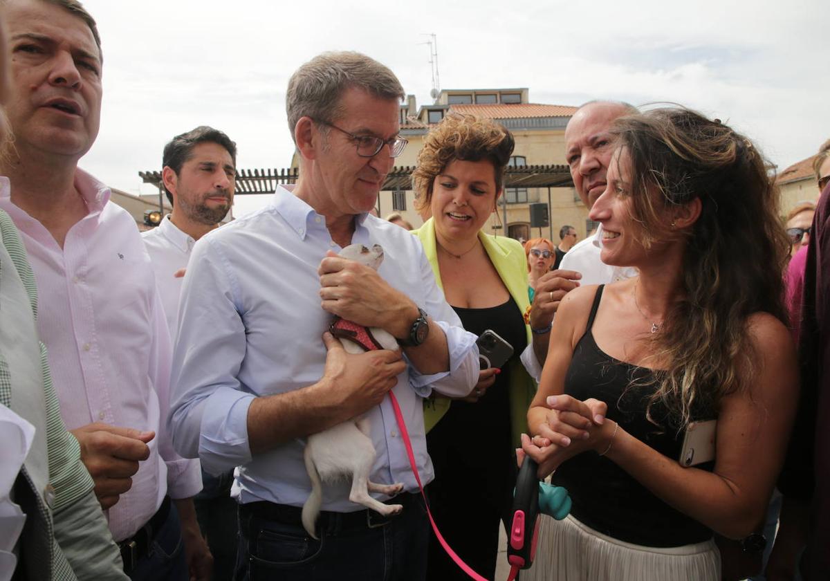 Alberto Núñez Feijóo, durante su visita a Zamora.