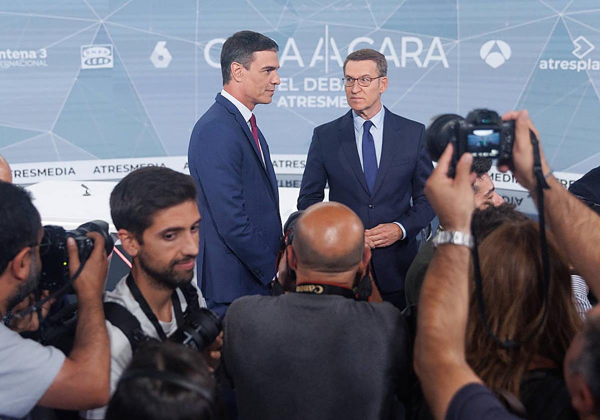 Sánchez y Feijóo, antes del cara a cara.