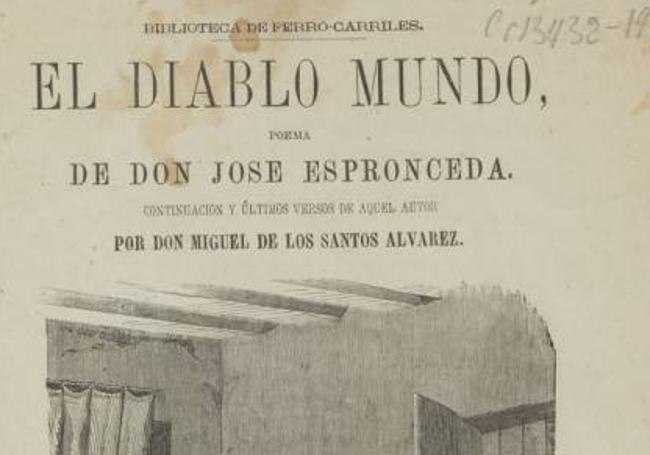 Portada de 'El diablo mundo', escrita por Espronceda y concluida por Miguel de los Santos.