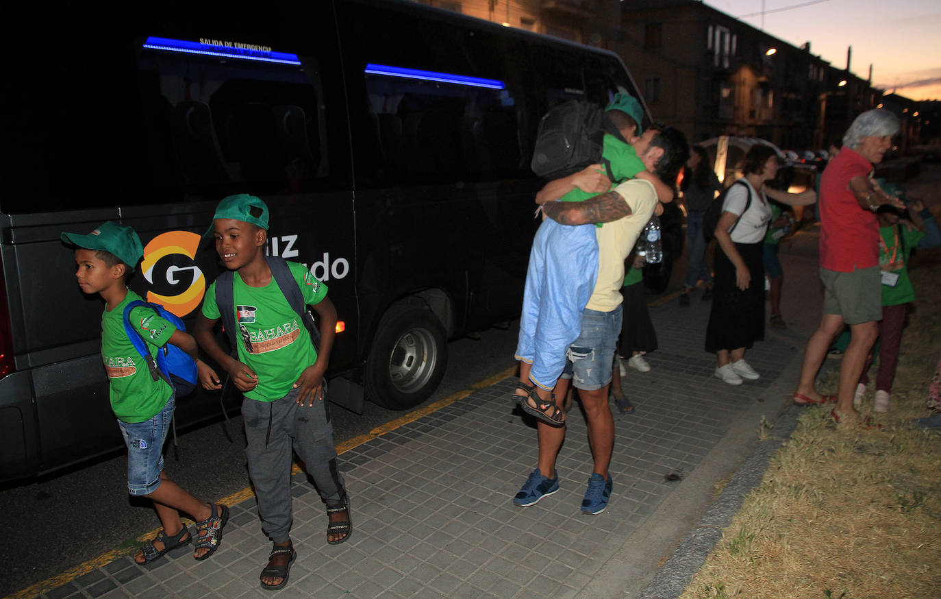 Llegada, este domingo por la noche, de los niños saharauis a Segovia.