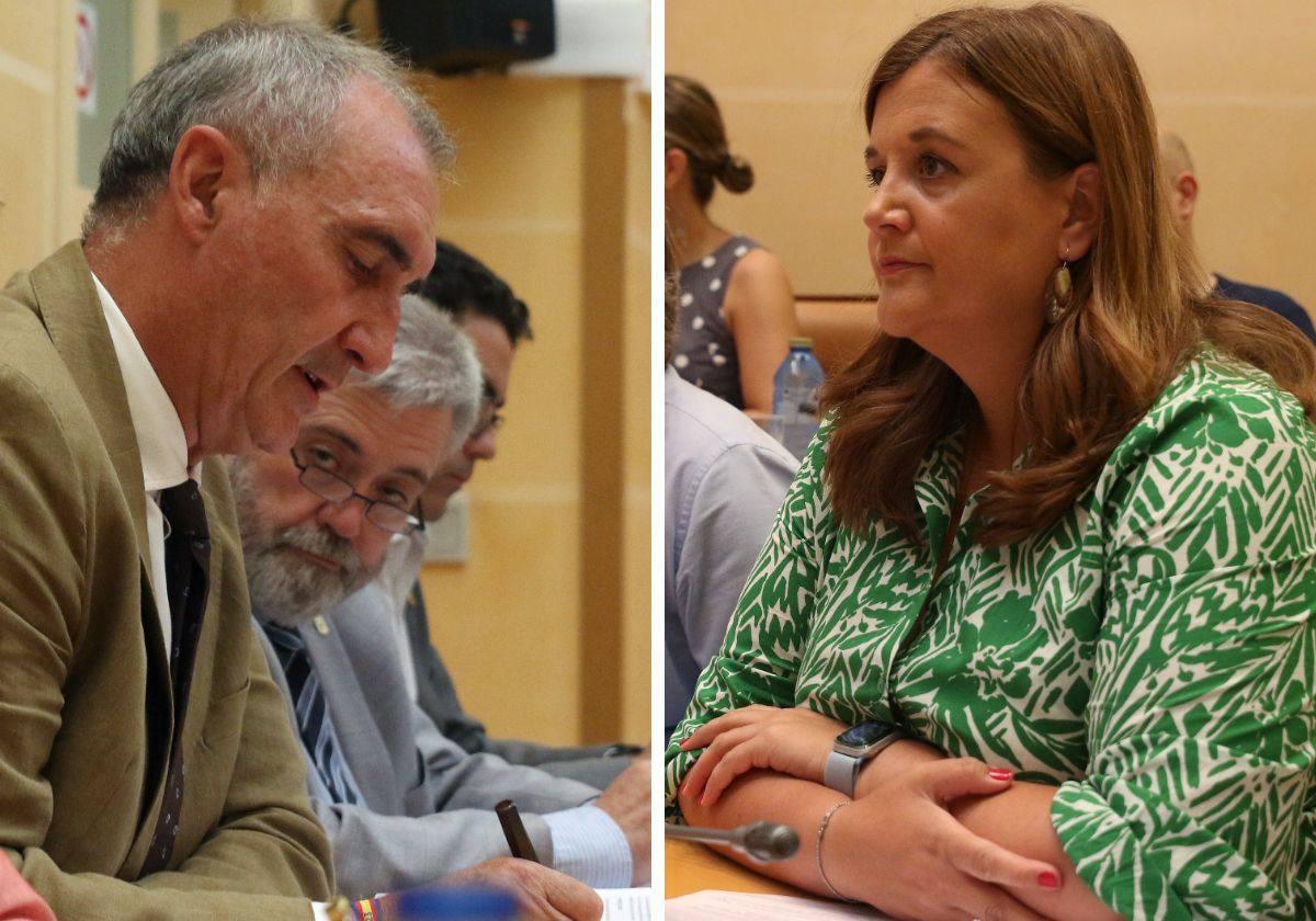 José Mazarías y Clara Martín en un pleno del Ayuntamiento de Segovia.