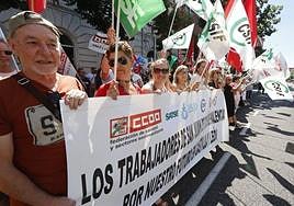 Protesta de los trabajadores sociosanitarios de centros privados de Palencia el pasado 13 de julio.