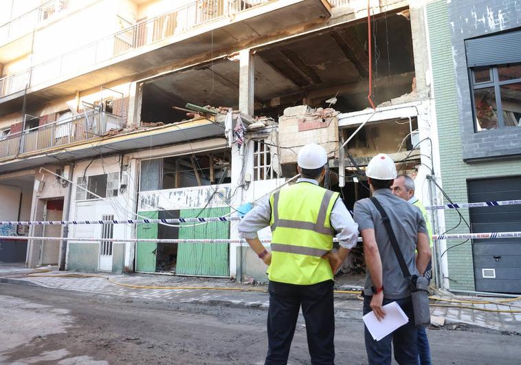 Estado en el que ha quedado el inmueble de la calle Goya afectado por la explosión.