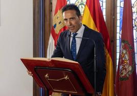 Moisés Santana, el pasado 29 de junio, cuando tomó posesión como diputado provincial de Valladolid.