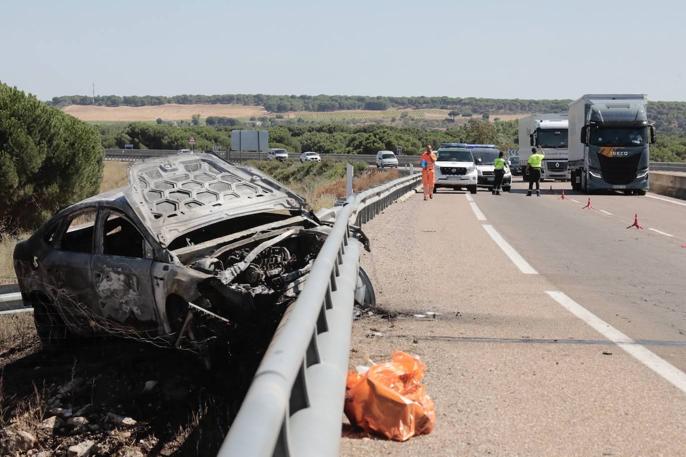 Accidente de tráfico en la A-601 Valladolid-Segovia a la altura de Herrera de Duero.