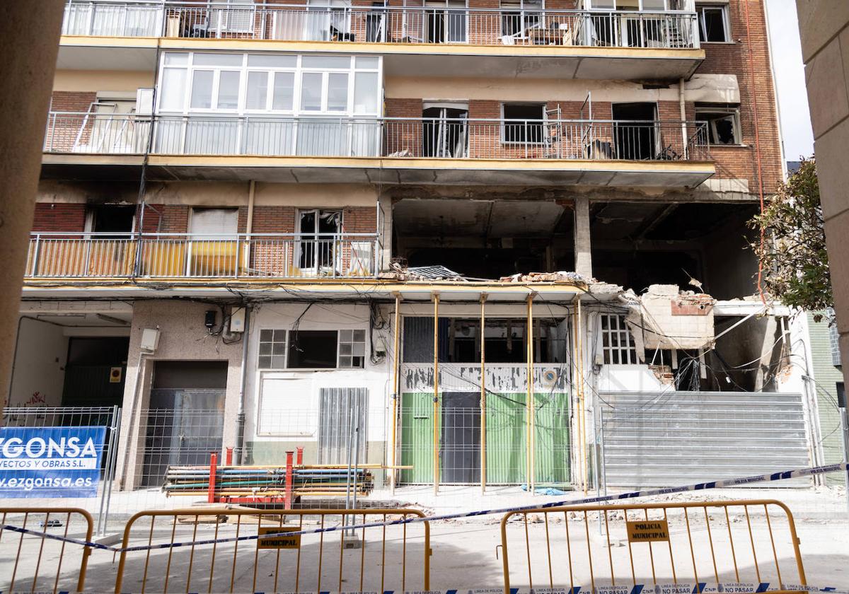 La calle Goya en Valladolid tras la explosión.