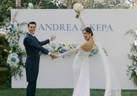 La fiesta posterior a la ceremonia religiosa en la que Kepa y Andrea contrajeron matrimonio.