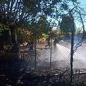 Arde el patio de una vivienda en Tudela de Duero