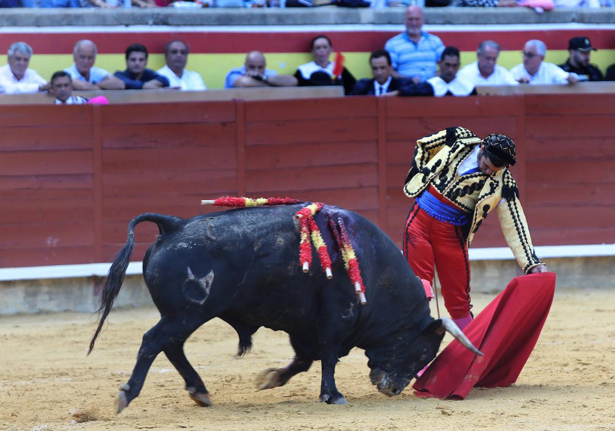 Morante de la Puebla en la plaza de Toros de Palencia en los sanantolines de 2022.