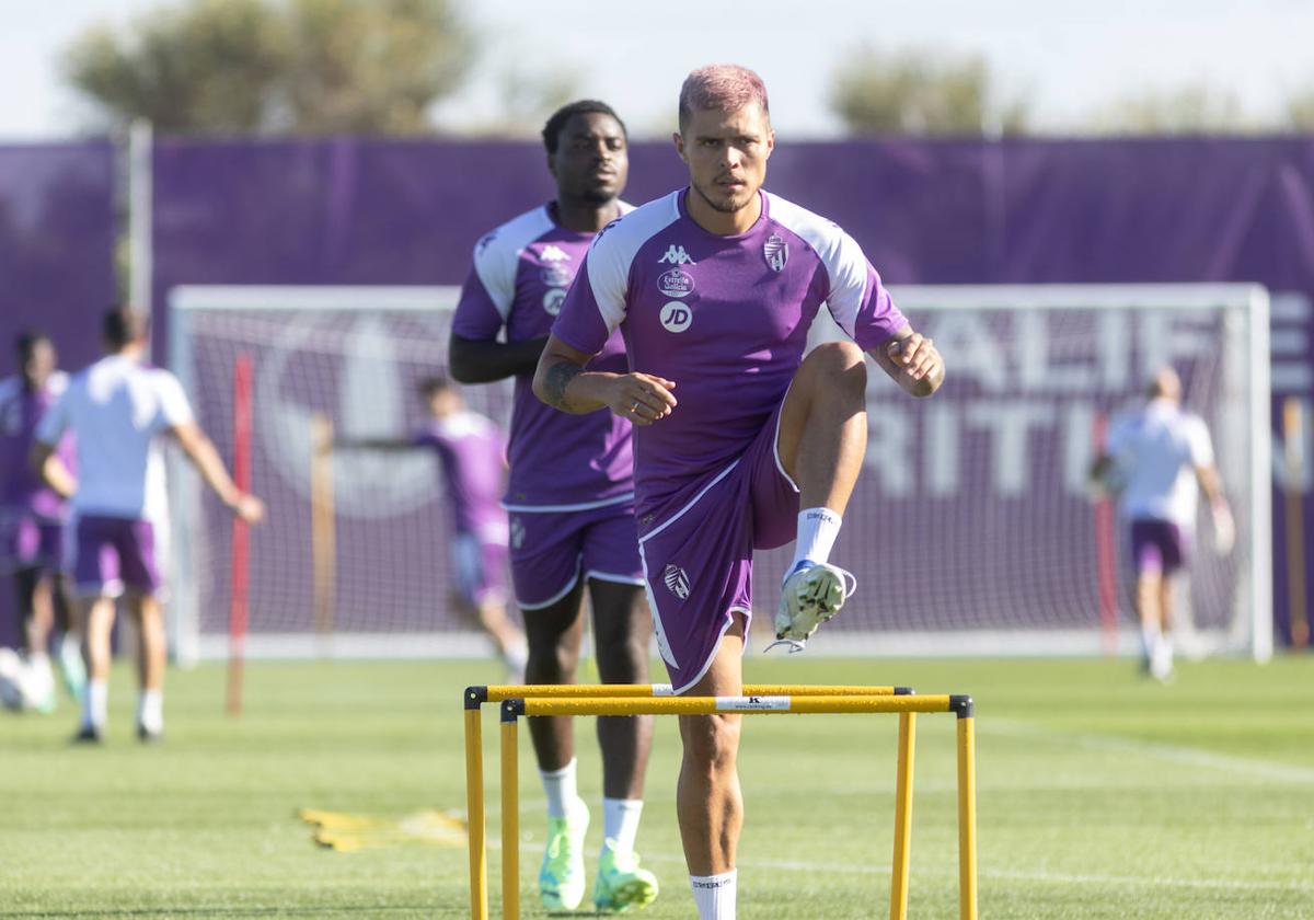 Juanjo Narváez, en una sesión de entrenamiento en esta pretemporada.