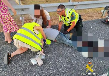 La Guardia Civil salva la vida a un motorista que había sufrido una amputación