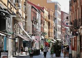 Varias personas pasean por la calle Mantería.