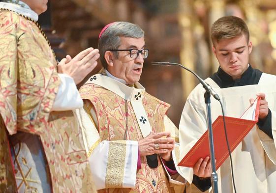 El arzobispo Luis Argüello, durante una ceremonia religiosa.